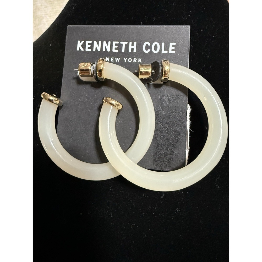 Kenneth Cole New York Post Lucite Crescent 3/4 Hoop Earrings